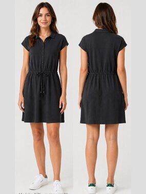 Lacoste Polo Shirt Dress Black size 42 Large Womens